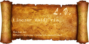 Linczer Valéria névjegykártya